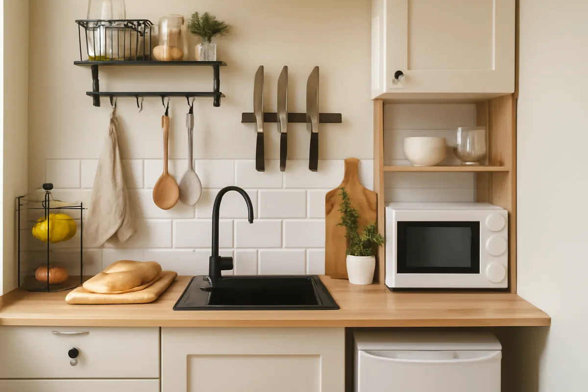 Come organizzare un piccolo spazio cucina? trucchi salvaspazio essenziali da provare subito
